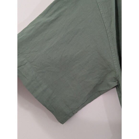 XiRENA Agnes Green Button-Up Mini Dress 100% cotton Short Sleeve Wrap Sz S *Read - Picture 3 of 9